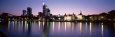 Skyline in Evening, Main River, Frankfurt, Germany