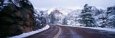 Road Through Winter Mountains, Utah, USA Scenic Streets & Roadways