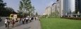 Tourists on a Road Side in Front of Buildings, Oriental Plaza, Beijing, China
