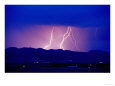 Lightning with Town in Foreground, Boulder, U.S.A.