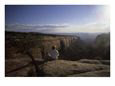 A Man Admires the View at Sunrise of the Canyon, Colorado National Monument, Colorado