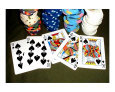 OIL ON CANVAS POKER ART DECOR STRAIGHT FLUSH OF SPADES WPT WSOP LAS VEGAS NEVADA CASINO GAMING ART