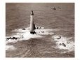 A Trinity House Steamer Waits off the Eddystone Lighthouse to Deliver Christmas Supplies, 1938