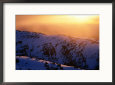 Winter Sunset with Mist from Mt. Carruthers, Kosciuszko National Park, New South Wales, Australia