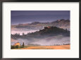 Mist Rising from Valleys Near Asciano, Tuscany, Italy