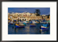 Luzzus, Traditional Fishing Boats Moored in Harbour, Marsaxlokk, Malta