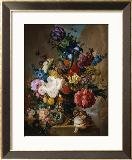 Poppies, Peonies and Other Assorted Flowers in a Terracotta Vase