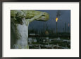 A Crucifixion Statue in Holy Rosary Cemetery Overlooks Petrochemical Plants