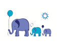 Elephants with Balloons - purple