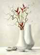 Willow Twigs with Red Flowers