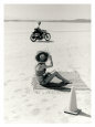 Salt Flat Motorcycle Pin up Poster