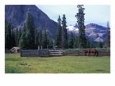 Log Cabin, Horse and Corral, Banff National Park, Alberta, Canada