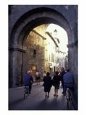 Pedestrians Entering Archway, Lucca, Italy
