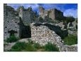 Ruins of Byzantine Fortress (Kastro) on Hill Mystras, Peloponnese, Greece
