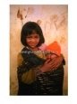 Young Koho Child Holding Baby at "Chicken Village," Lam Dong, Vietnam