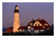 Dusk at Portland Head Lighthouse on Cape Elizabeth, Fort Williams State Park, USA