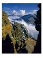 Fresh Snow on Cliffs Above Forest Canyon and Clouds, Rocky Mountain National Park, Colorado, USA