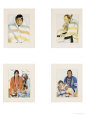 Four Color Reproductions of American Indians, in Carved Frames