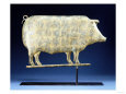 A Molded and Copper Gilded Copper Pig Weathervane, American, 19th Century