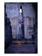 Monks Meditating in Front of Large Buddha Statue at Wat Si Chum, Sukhothai, Thailand