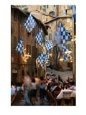 Pre-Palio Banquet for Members of the Onda (Wave) Contrada, Siena, Tuscany, Italy