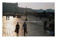 People Walking along Waterfront Opposite Piazza San Marco at Dawn, Venice, Italy