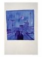 Blue Cityscape in the Rain, Nighttime