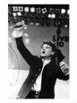 Bono Lead Singer from U2 Performs on Stage at the Biggest Charity Live Event Live Aid