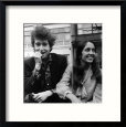 Bob Dylan American Folk Singer with Joan Baez in the Savoy Gardens on the Thames Embankment, 1965