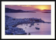 Sunset Over Coastline and Mountains, Mykonos