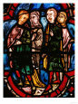 Noah, His Wife and Two Sons, from the Noah-Window in Chartres Cathedral, 13th Century